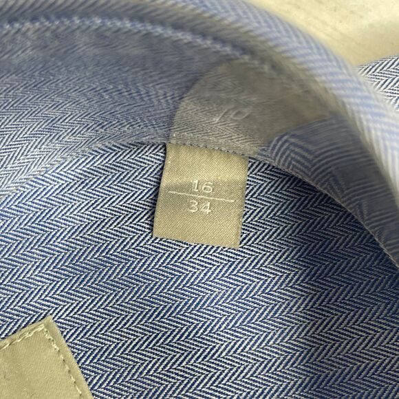 NORDSTROM Men's Long Sleeve Button Up Dress Shirt Smartcare Wrinkle Free 16 x 24 - Picture 4 of 9